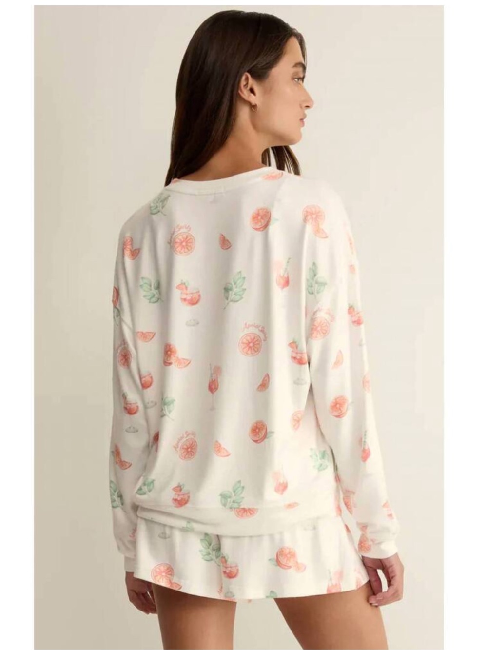 Z Supply Aperol Spritz Lounge Top & Shorts MATCHING SET White Multi (Size Small) - Picture 2 of 15